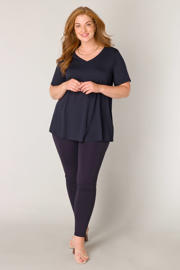 thumbnail: Base Level Curvy basic T-shirt Alba donkerblauw