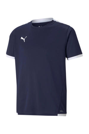 junior voetbalshirt donkerblauw/wit