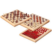 thumbnail: Philos houten schaak-dam set 32x32cm Houten schaak-/damset (32x32 cm)