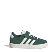 thumbnail: Donkergroen en witte jongens en meisjes adidas Sportswear VL Court 3.0 sneakers van suède met veter- met klittenbandsluiting