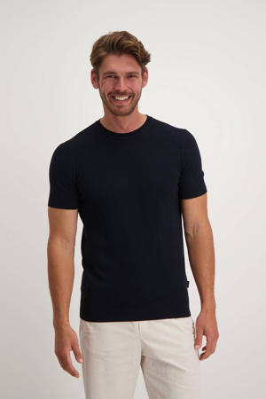 gebreid T-shirt dark navy