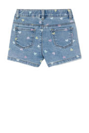 thumbnail: NAME IT MINI slim fit denim short NMFSALLI met hartjes medium blue denim