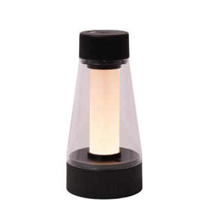 Lucide LORALI - Oplaadbare Tafellamp Binnen/Buiten - Accu/Batterij - Ø7,7 cm - LED Dimb. - IP44 - Zwart  