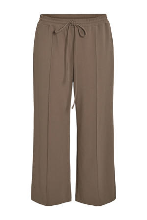 high waist wide leg broek VICLUA HW WIDE PANTS/CUR bruin