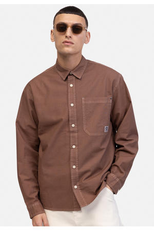 casual overhemd bruin