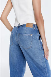 thumbnail: Cup of Joe Denim low waist wide leg jeans Maxine medium blue denim
