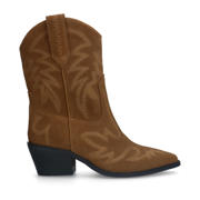 thumbnail: Bruine dames Sacha suède cowboylaarzen met western hak, ritssluiting en effen