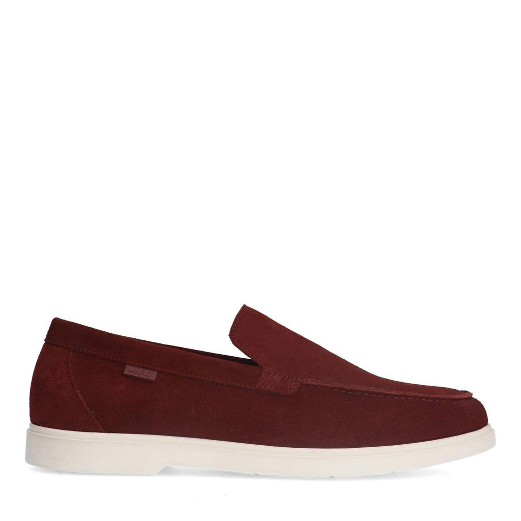 Bordeaux heren Manfield suède loafers met effen