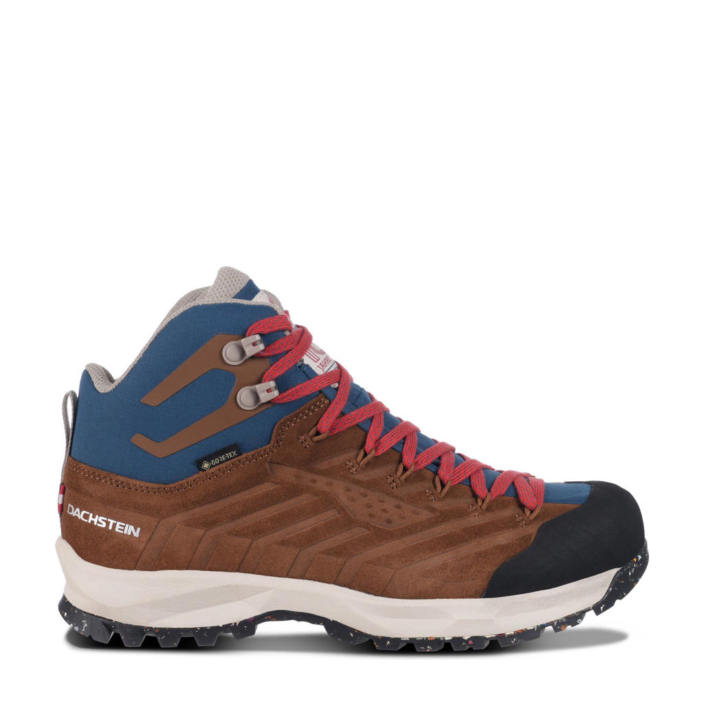Bruin en blauwe dames Dachstein SF-21 wandelschoenen van suede-textiel/voering: mesh/voetbed: eva met veters