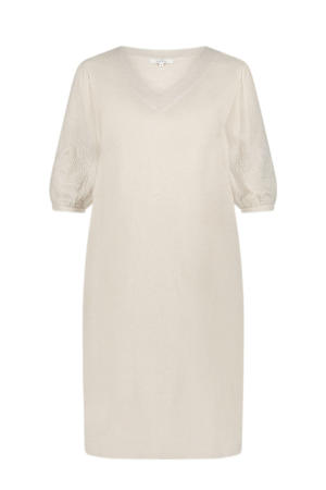 midi jurk broderie ecru