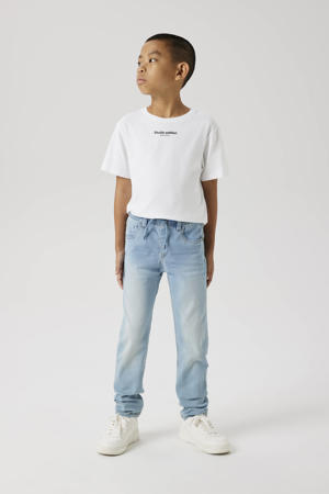 slim fit regular waist jeans light blue denim