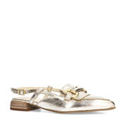 thumbnail: Manfield   leren slingback loafers goud