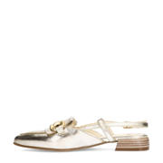 thumbnail: Manfield   leren slingback loafers goud