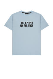 thumbnail: Lichtblauw en zwarte jongens Touzani T-shirt van katoen met backprint, korte mouwen en ronde hals
