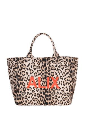  shopper met panterprint bruin