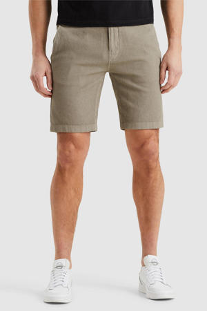 linnen regular chino short taupe