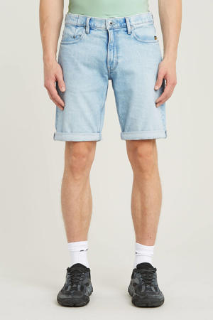 regular denim short sun faded powder blue