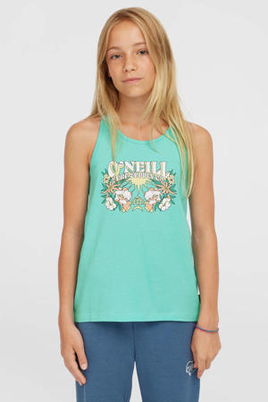 mouwloze top turquoise
