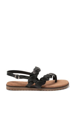 leren sandalen zwart