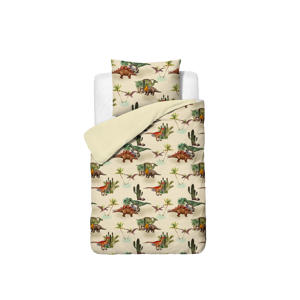 polyester dekbedovertrek 1-persoons dino (140x220 cm)