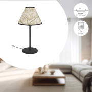 thumbnail: EGLO Oxpark Tafellamp - E27 - 41,5 cm - Zwart/Wit/Groen - Bamboe