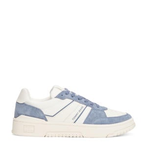 leren sneakers wit/blauw