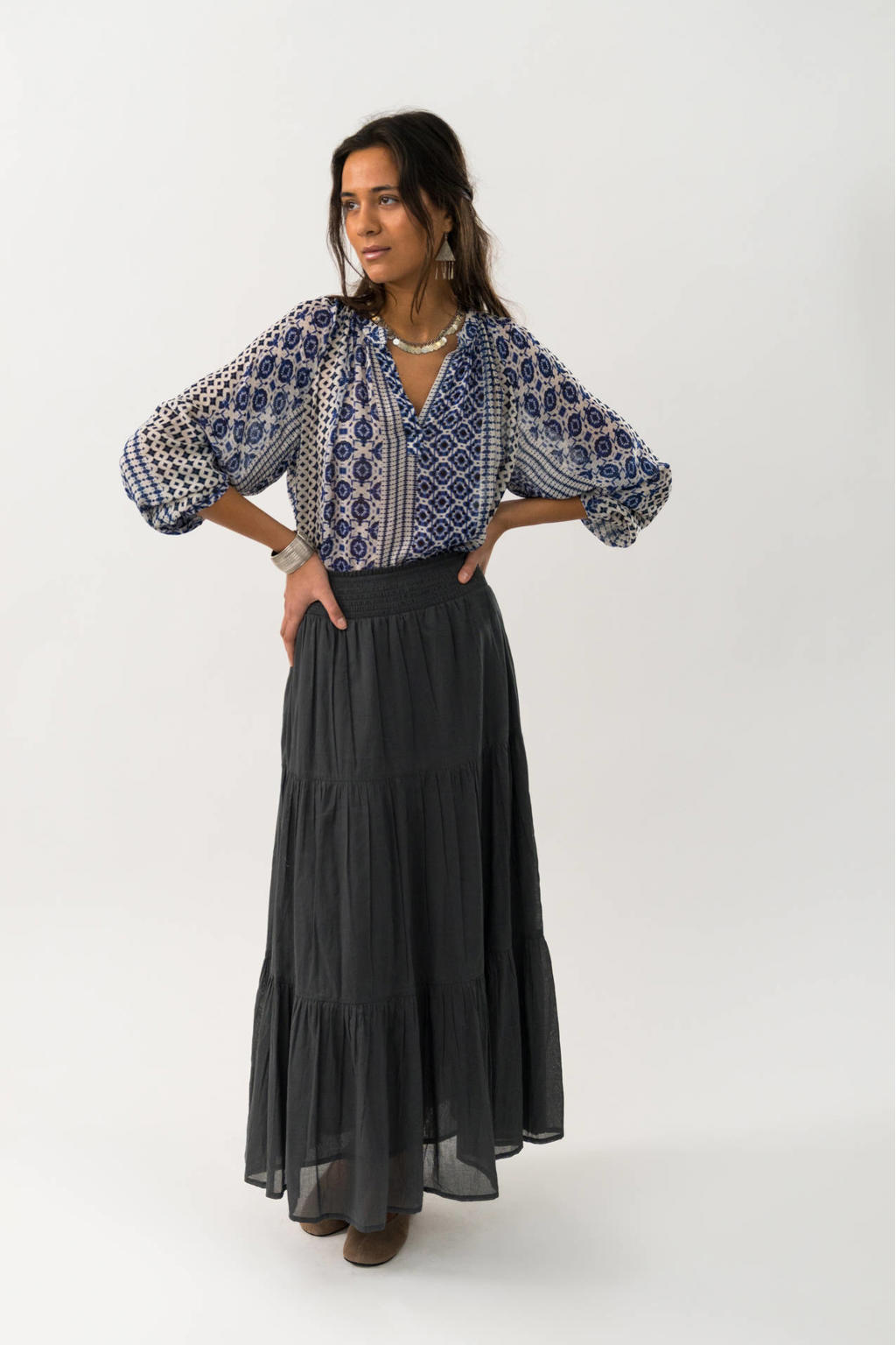 Lollys laundry maxi rok zwart