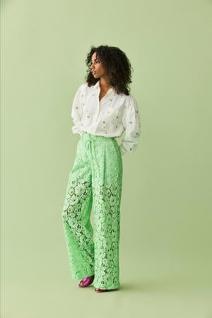 blouse wit met pailletten