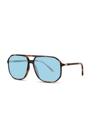 zonnebril met tortoise print bruin/blauw