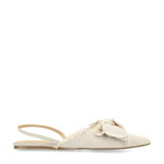 thumbnail: Denim en ecru dames Sacha slingback loafers van synthetisch materiaal met effen