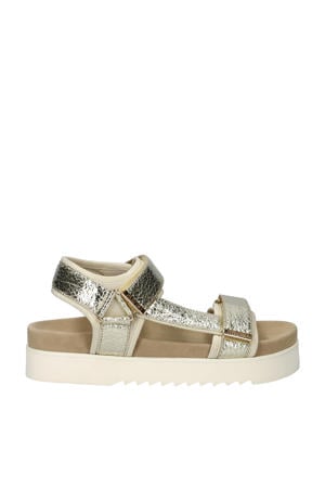 Beau leren sandalen goud