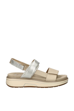 Lucca  leren sandalen beige/zilver