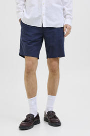 thumbnail: JACK & JONES PANTS STUDIO linnen regular chino short JPSTACE donkerblauw