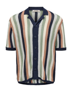 casual overhemd gebreid blauw