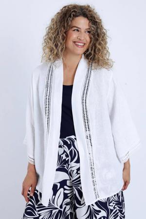 linnen vest wit broderie