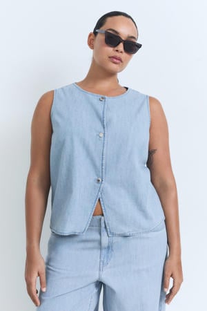 denim gilet light blue denim