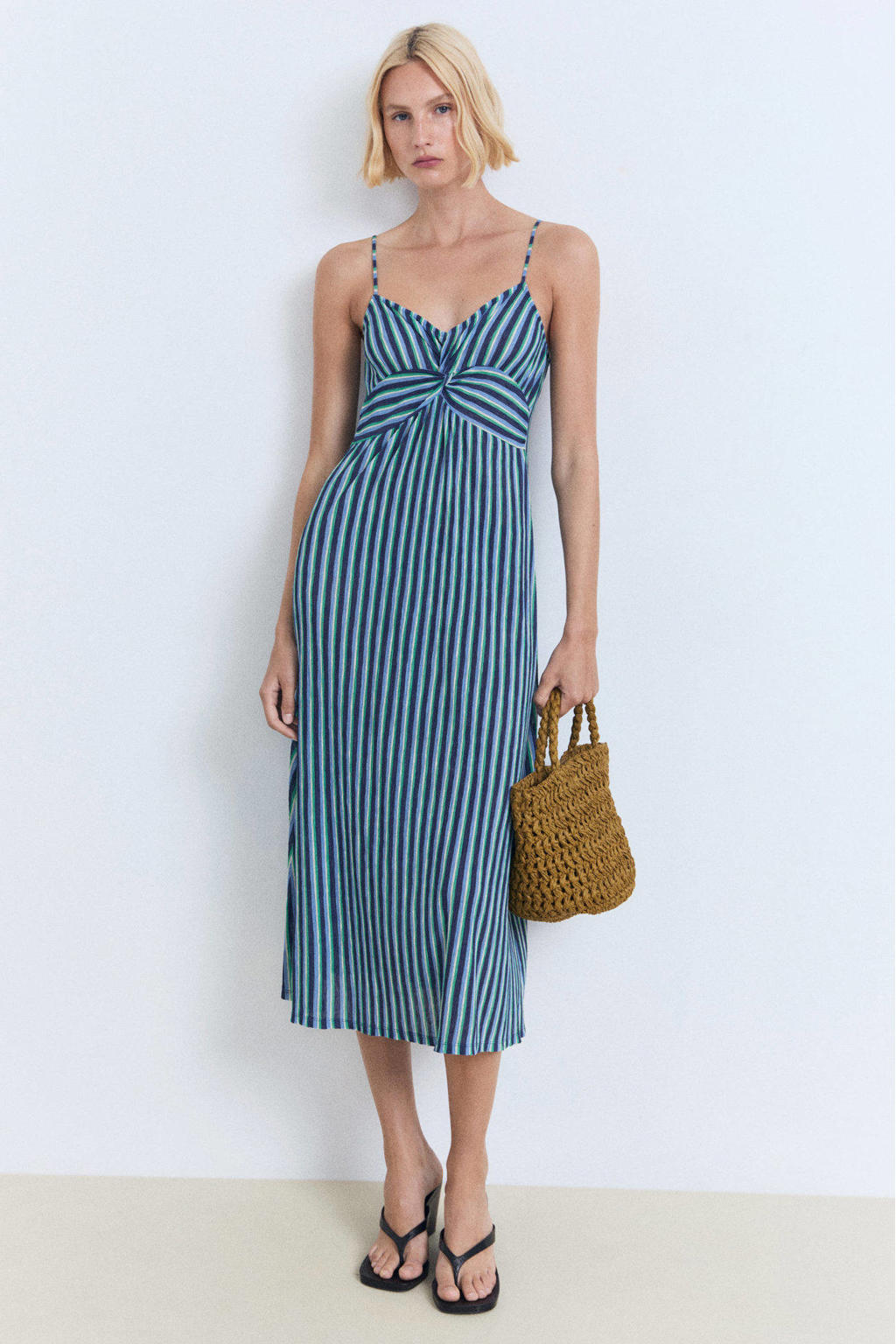 Mango zomerjurk blauw