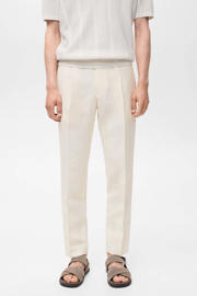 thumbnail: Mango Man linnen slim pantalon ecru